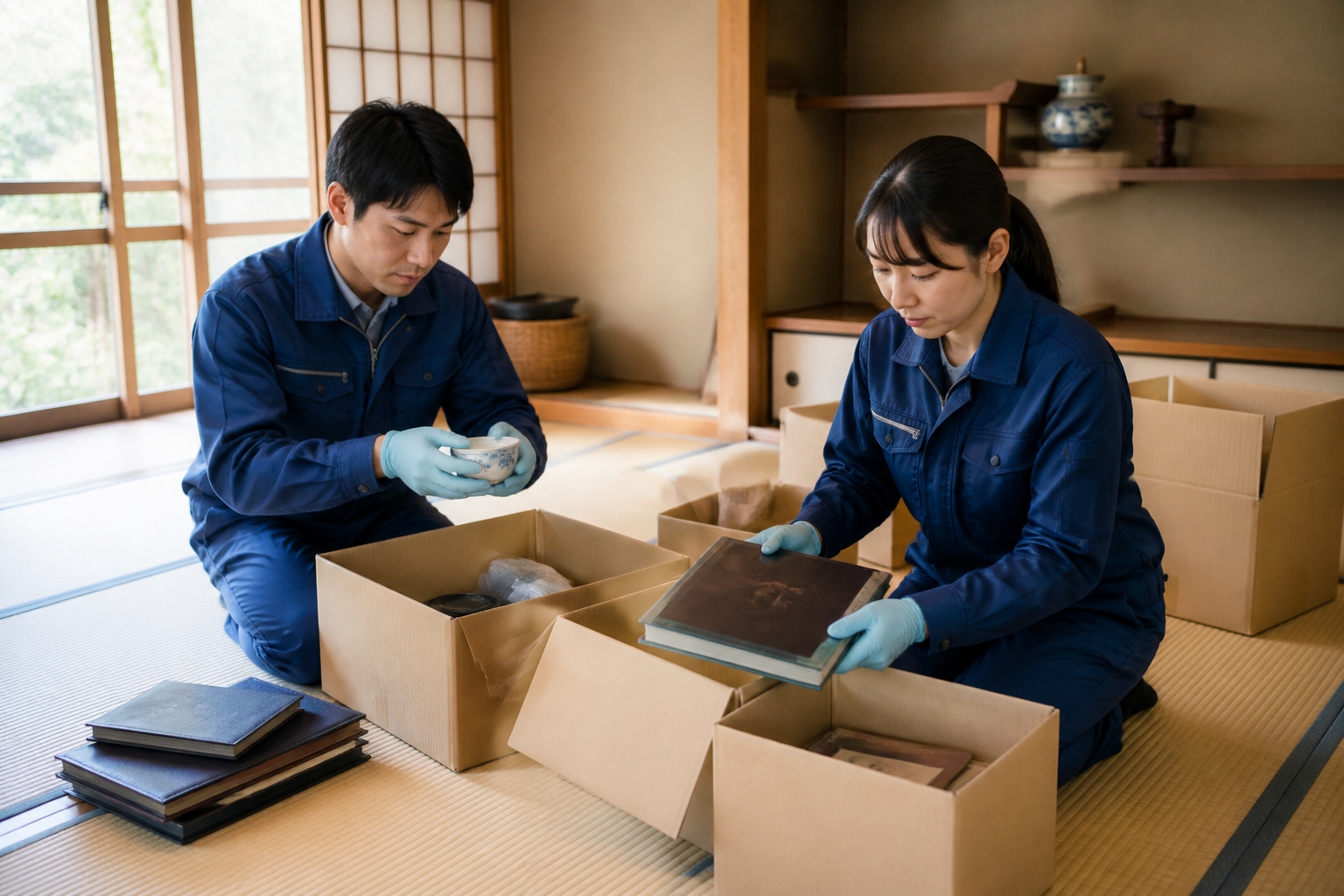 遺品整理の作業風景